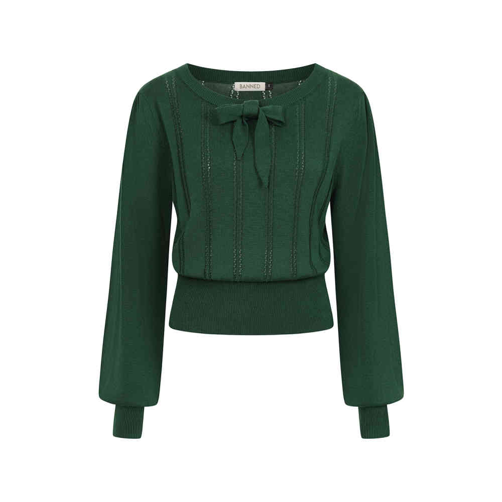 Banned - Angel Pointelle Knit Pull en tricot - Vert foncé